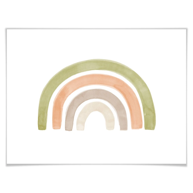 Póster Nouveauprints - Arco iris acuarela 