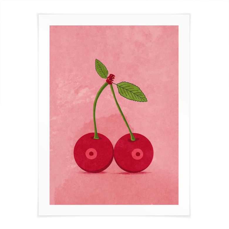 Plakat med sensuelle kirsebær - Oltmanns 