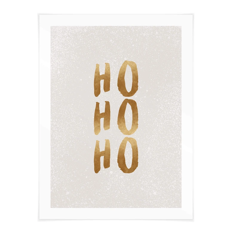 Poster Weihnachten - Ho Ho Ho in Gold - Orara Studio 