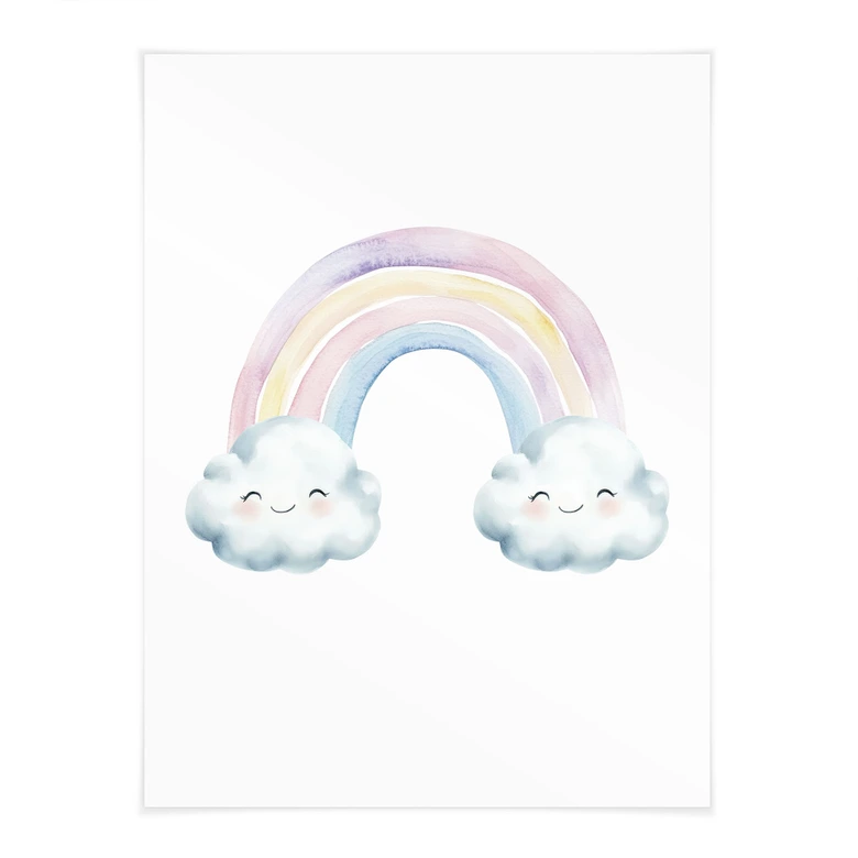 Poster für Kinder - Regenbogenzauber in Pastell 