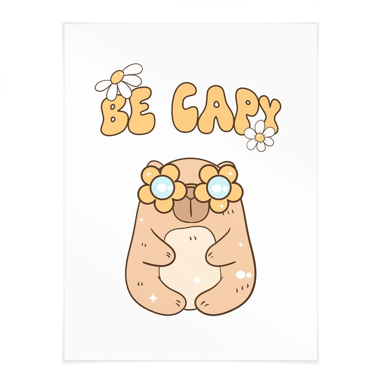 Poster Retro Capybara - Be Capy 