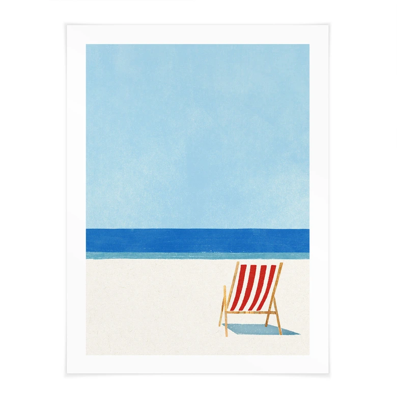 Beach Poster deck chair with sea view - Rivers 