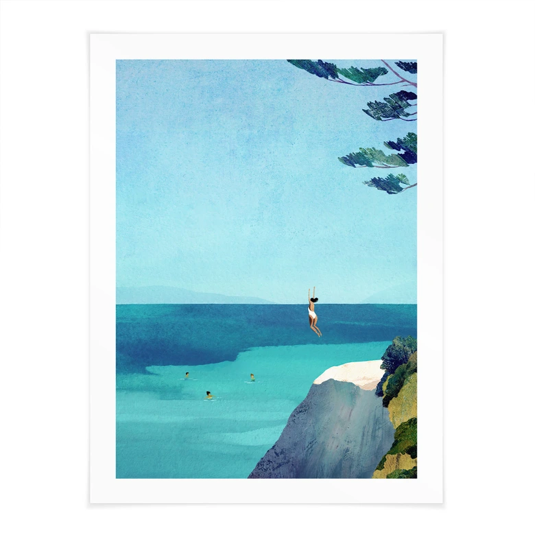 Poster Summer happiness by the turquoise blue sea | Travel poster - Rivers 