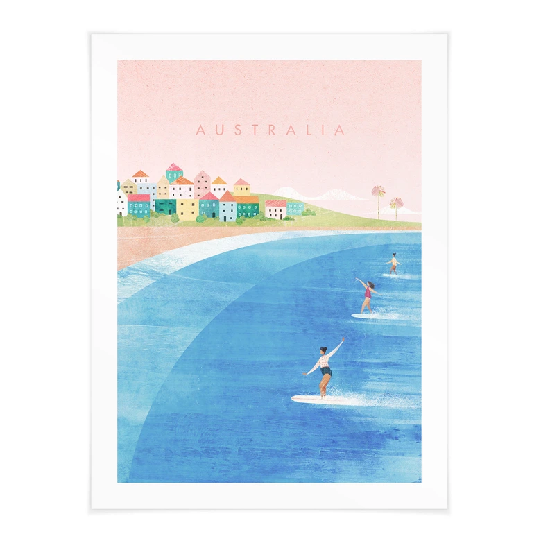 Poster Surfen an der Küste Australiens - Rivers 
