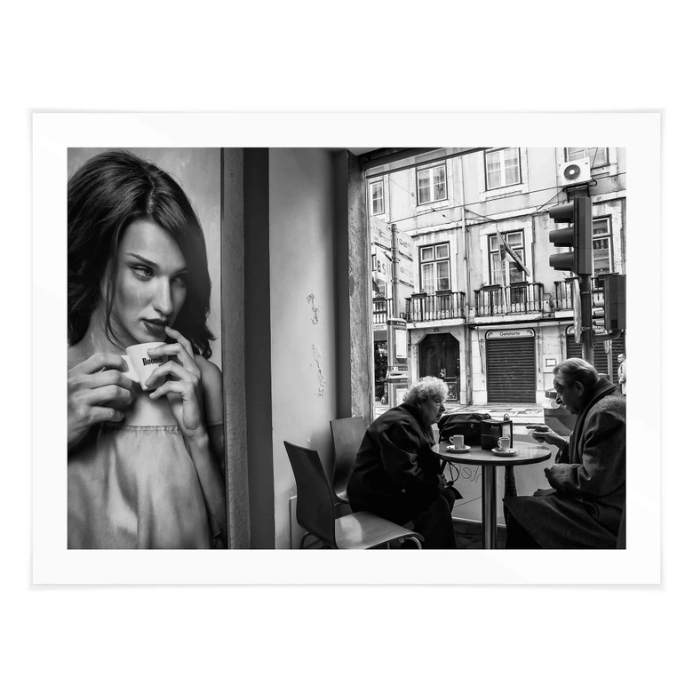 Poster Sarmento - Un tête-à-tête au café 
