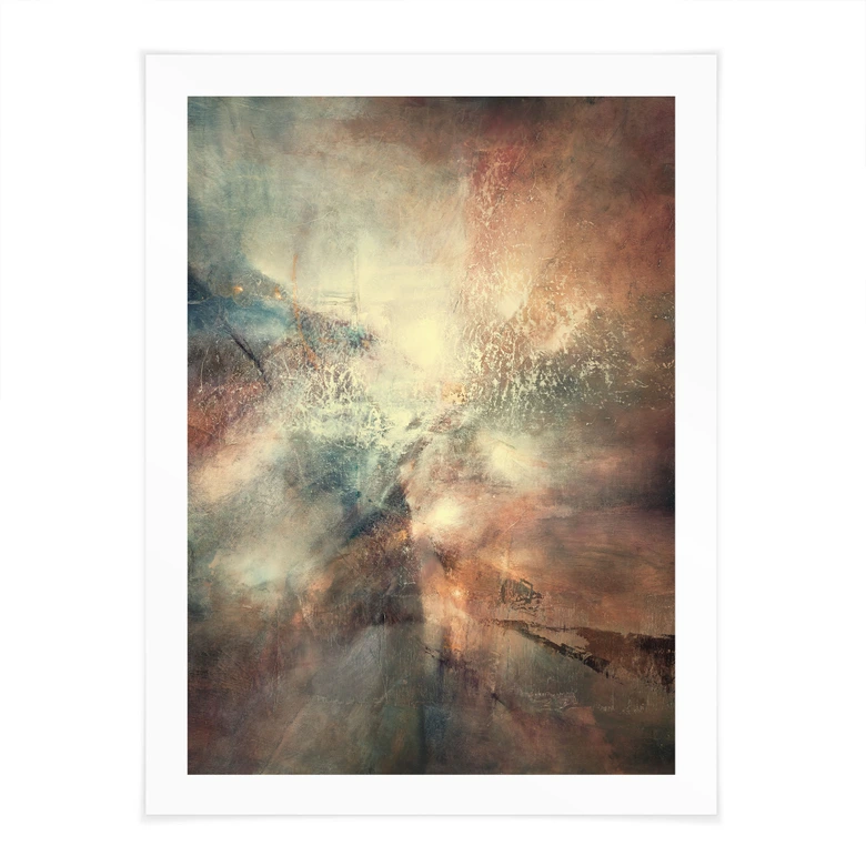 Poster Abstrakter Nebel im Goldlicht - Schmucker 