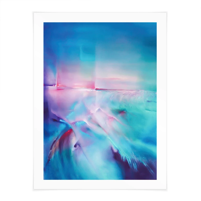 Poster aurora borealis i turkos och lila - Schmucker 