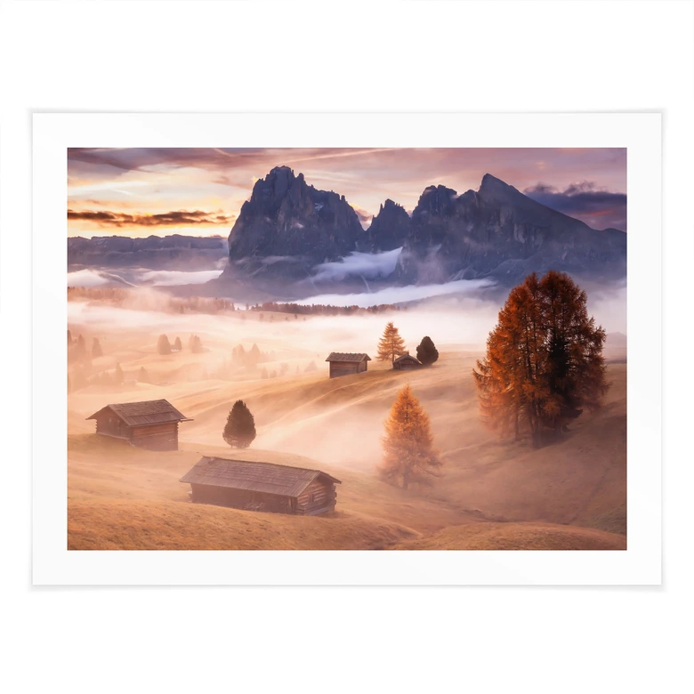 Poster Herbstnebel in den Alpen - Selagea 