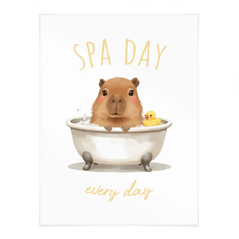 Poster für Kinder - Spa Day mit Capybara 