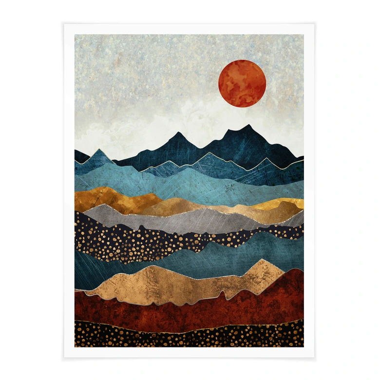 Poster SpaceFrog Designs - Bernsteinfarbene Sonne 