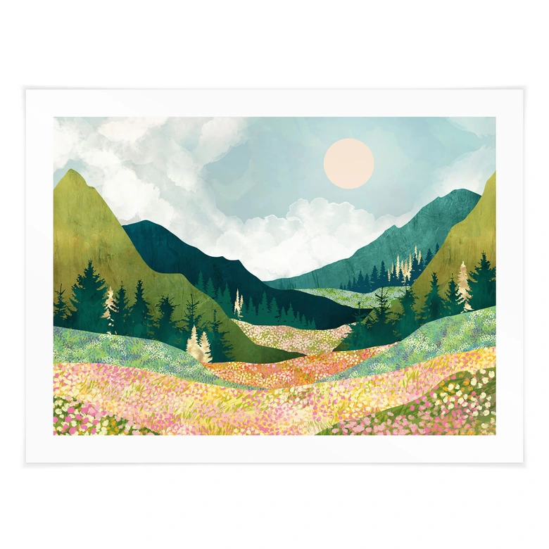 Poster Farbenfrohe Frühlingswiese - SpaceFrog Designs 