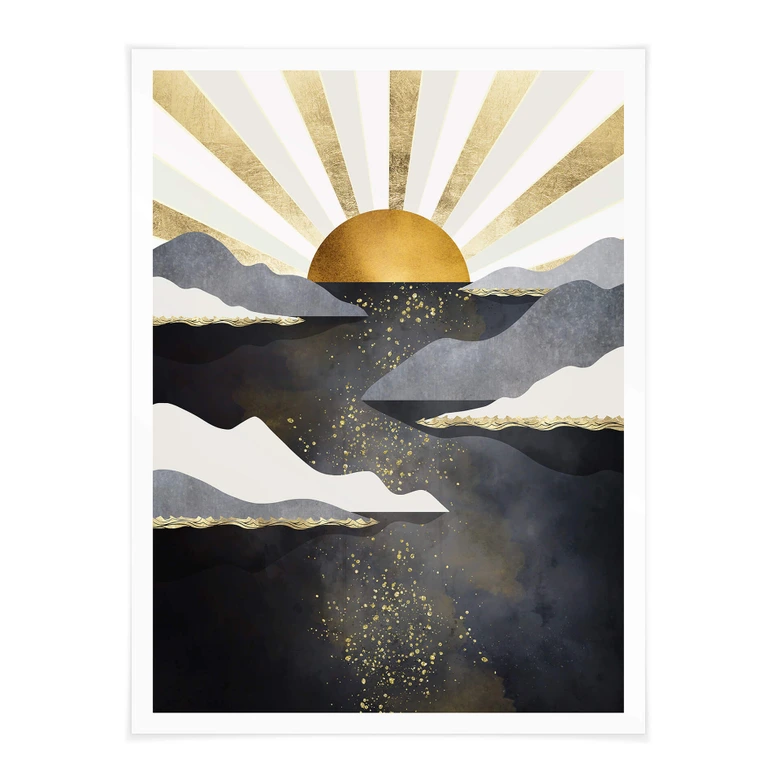 Poster SpaceFrog Designs - Goldene Dämmerung 