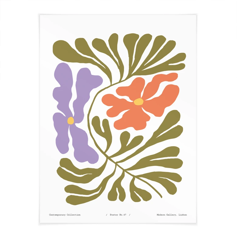 Abstrakt blomsterplakat i retrostil - Treechild 
