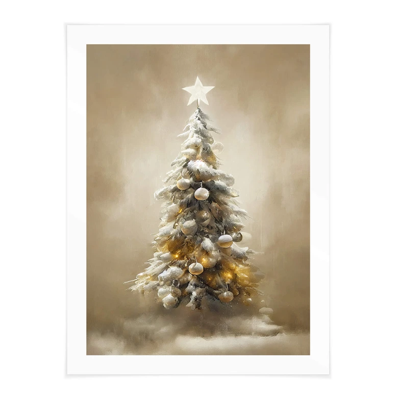 Poster Goldener Weihnachtsbaum - Treechild 