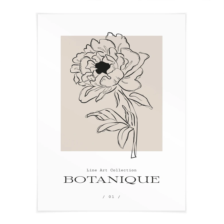 Poster Lineart Blume beige - Treechild 