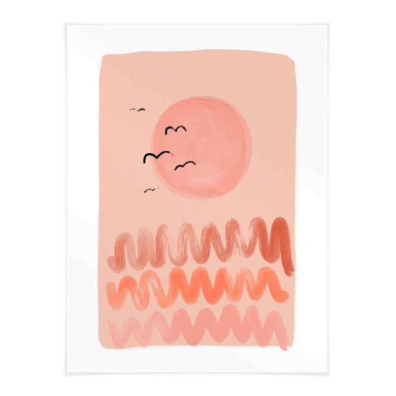 Poster Pfirsichfarbener Sonnenuntergang - Treechild 