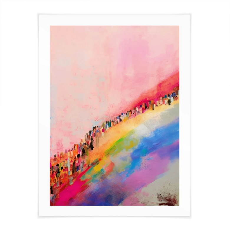 Poster Arc-en-ciel au-dessus de la ville - Treechild 
