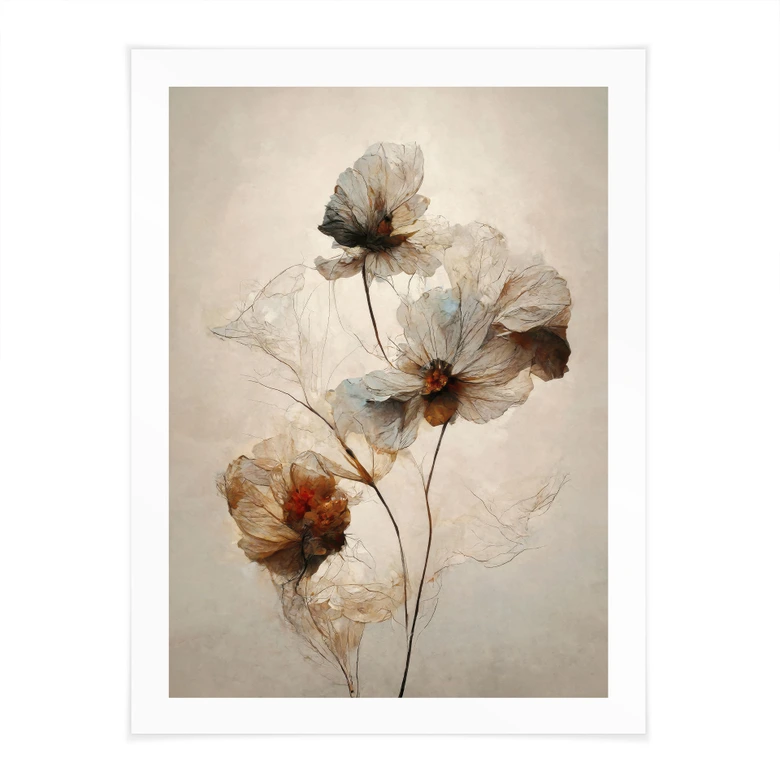 Plakat suszone kwiaty - elegancja przemijania - Treechild 