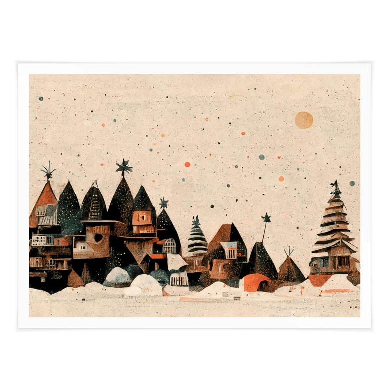 Poster Hiver - Ville de Noël - Treechild 