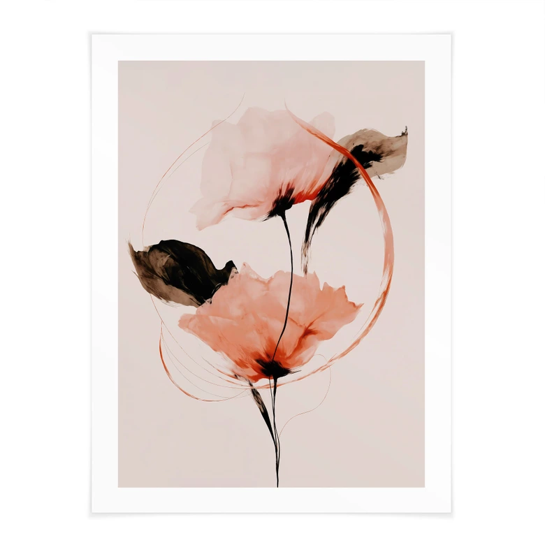 Poster Zarte Aquarell Mohnblumen - Treechild 