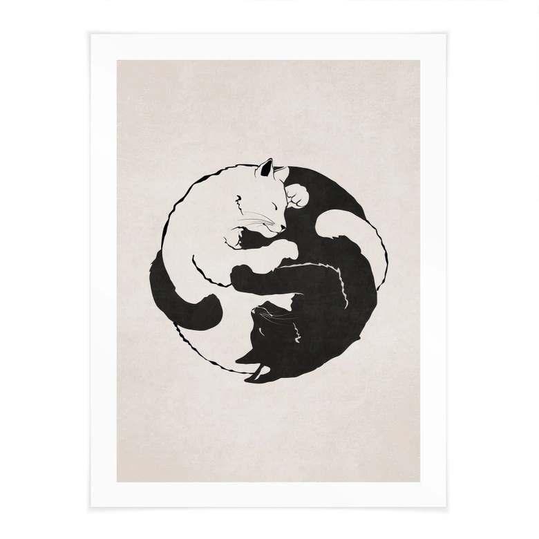 Poster Katten Ying & Yang - Tunaboylu 