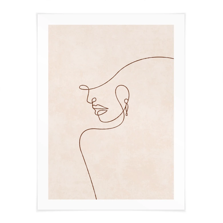 Poster Zarte Konturen einer Frau - Line Art - Tunaboylu 