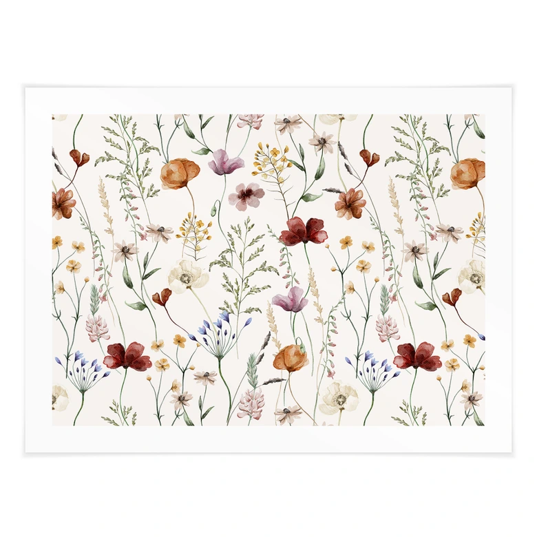 Plakat z kolorowymi polnymi kwiatami - UN Designs 