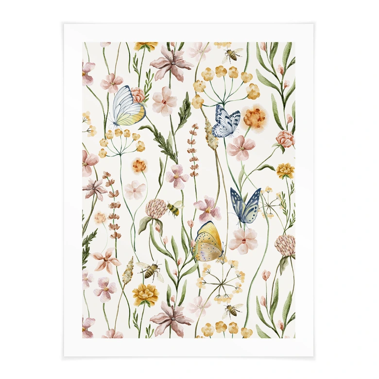 Poster Lenteweide met vlinders - UN Designs 