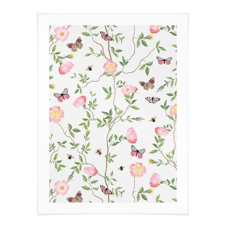 Poster Rosa Christrosen im Frühling - UN Designs 