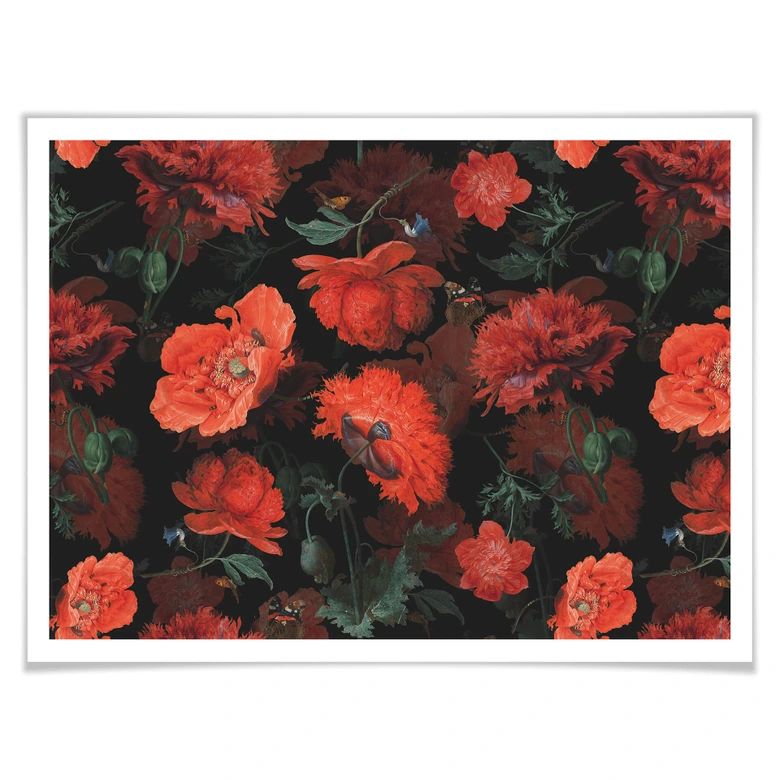 Poster UN Designs - Rote Blüten 