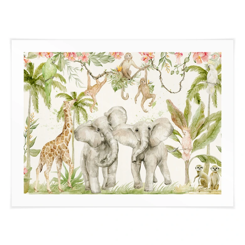 Plakat Dyr i den tropiske jungle - UN Designs 