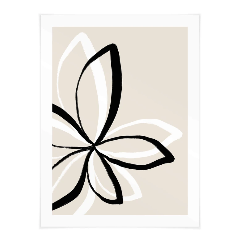 Poster uplusmestudio - Line Art - Die doppelte Blüte 