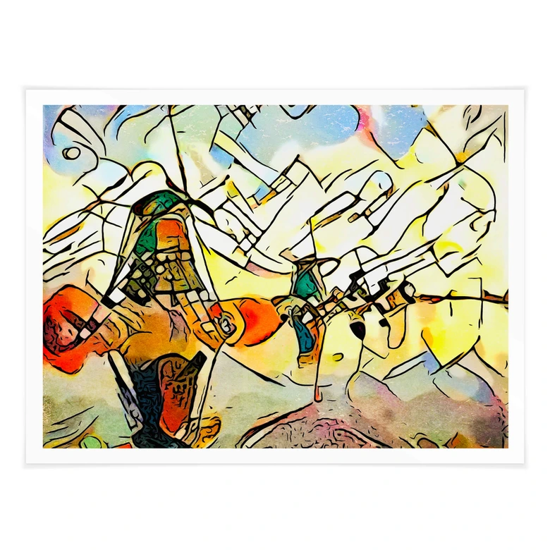 Poster Zamart - Kandinsky trifft Niederlande Windmühlen 
