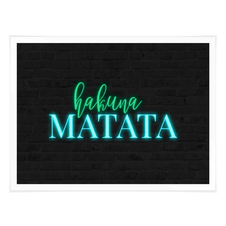 Poster Hakuna Matata - Neonljus 