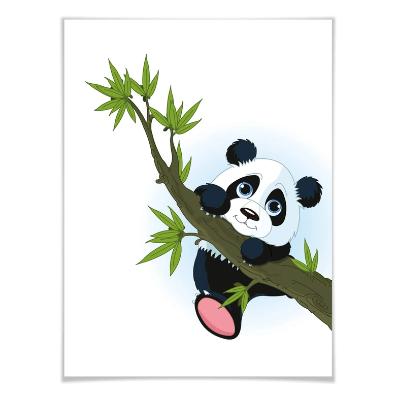 Poster Kletternder Panda 