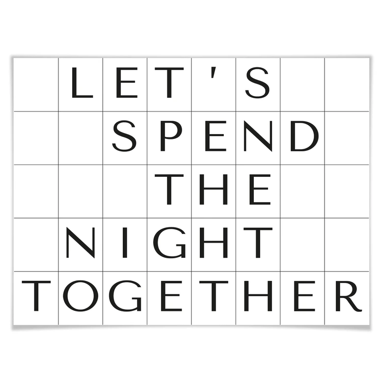 Poster avec grille - Let's spend the night together 