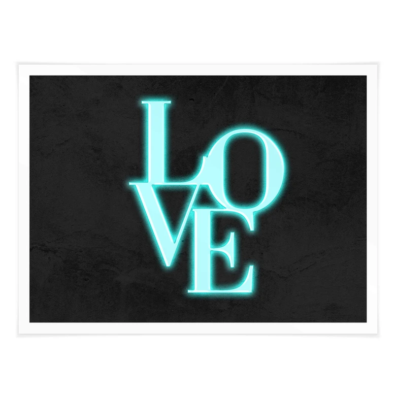 Poster LOVE Ecriture moderne - Lumière néon 
