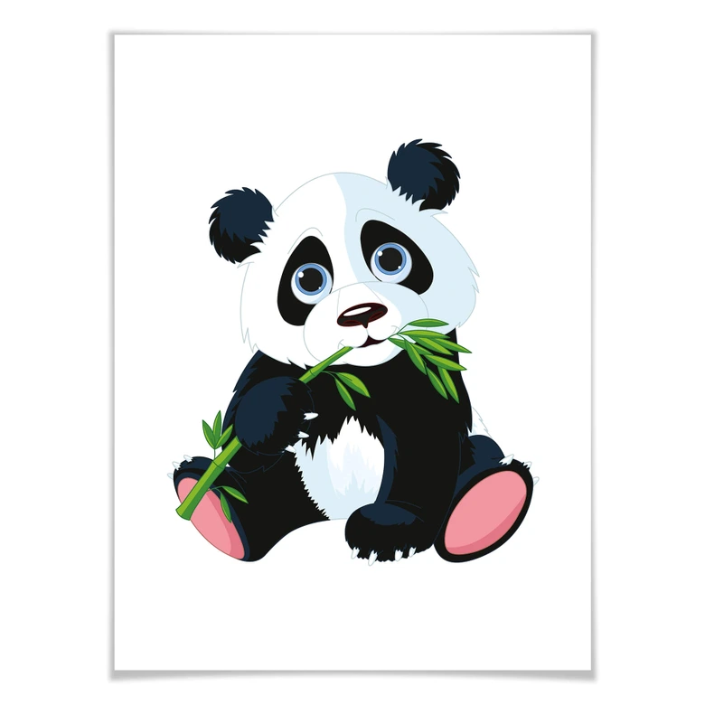 Poster Naschender Panda 