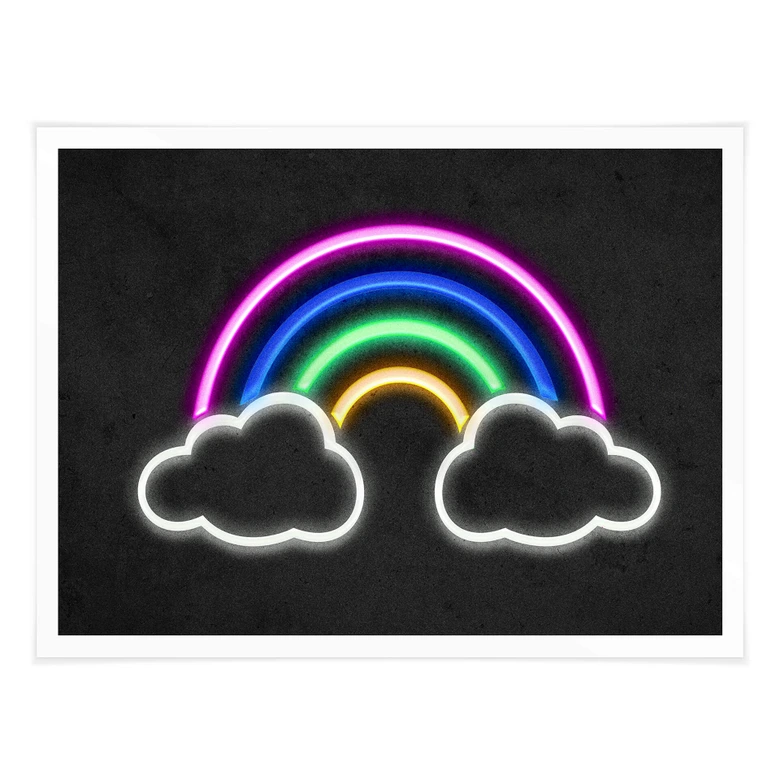 Poster Arc-en-ciel - néon 