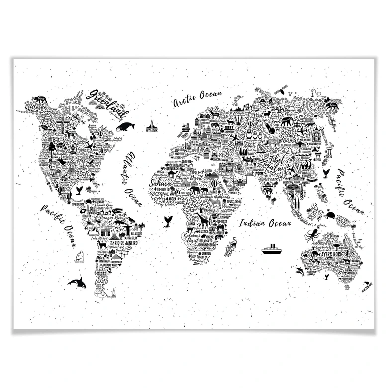 Poster World Map – Around the World 
