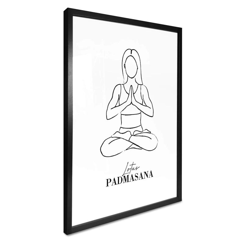 Plakat - Yoga Lotus - Line Art 