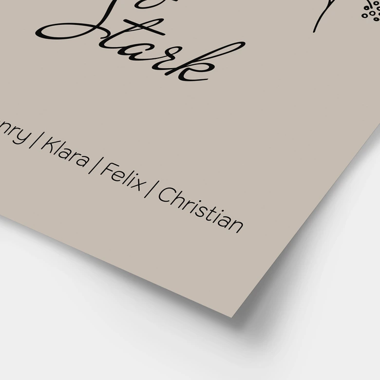 Personalisierbares Poster Familie Haus - beige 