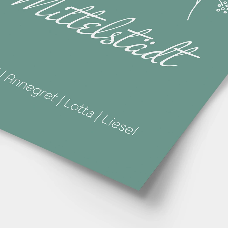 Personalisierbares Poster Familie Haus - grün 