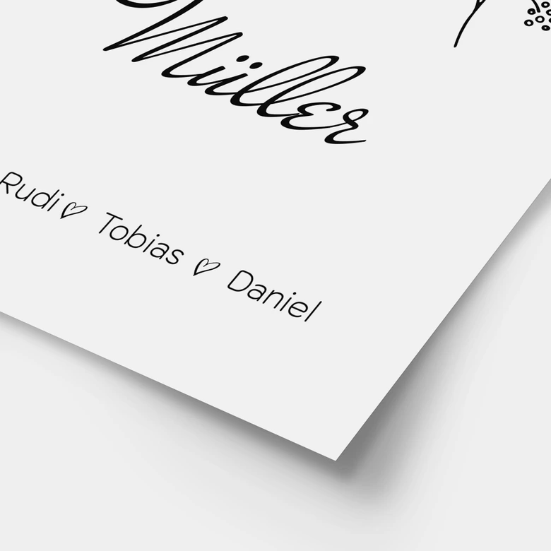 Personalisierbares Poster Familie Haus - weiß 