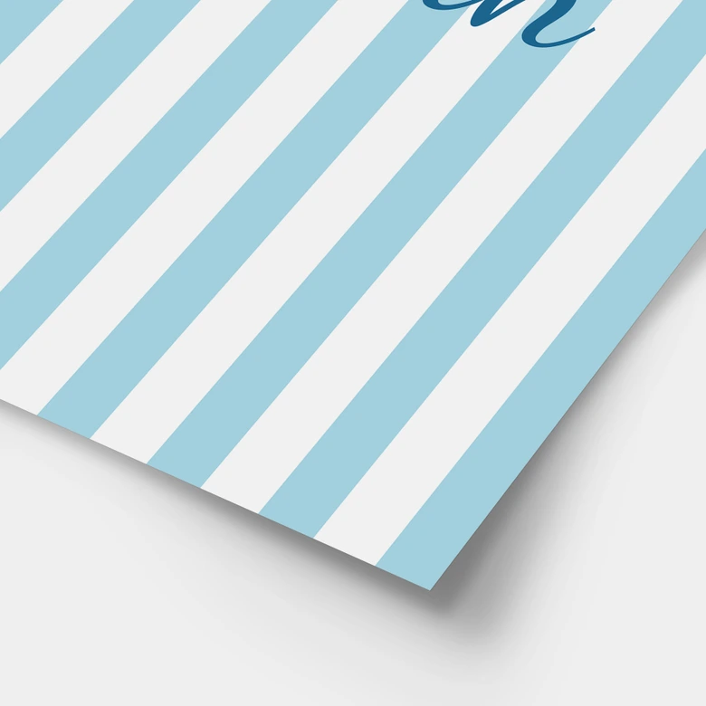 Poster personnalisable rayures bleues 