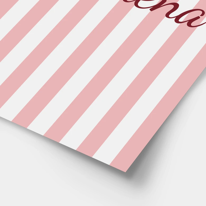 Personalizable poster stripes pink 