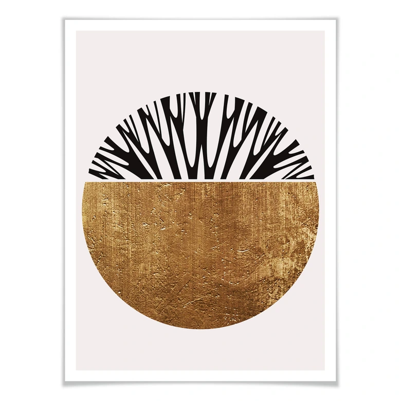 Plakat - Kubistika - Livets træ - Guld 