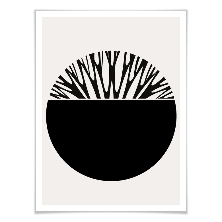 Plakat - Kubistika - Livets træ i sort 