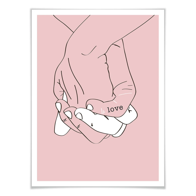 Poster Kubistika - Hand in Hand 