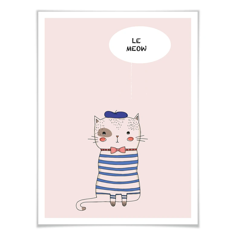 Póster Kubistika - Le Meow 